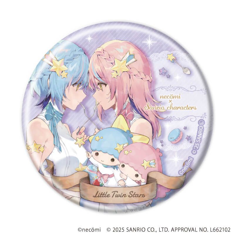 ホログラム缶バッジ(57mm)「necomi×サンリオキャラクターズ」01/コンプリートセット(全12種)(コラボイラスト)