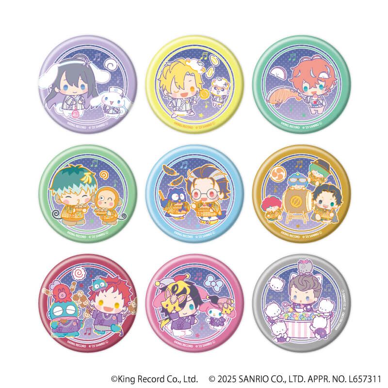 マット加工缶バッジ「ヒプノシスマイク SANRIO NAKAYOKU EDIT」02/コンプリートBOX(全9種)