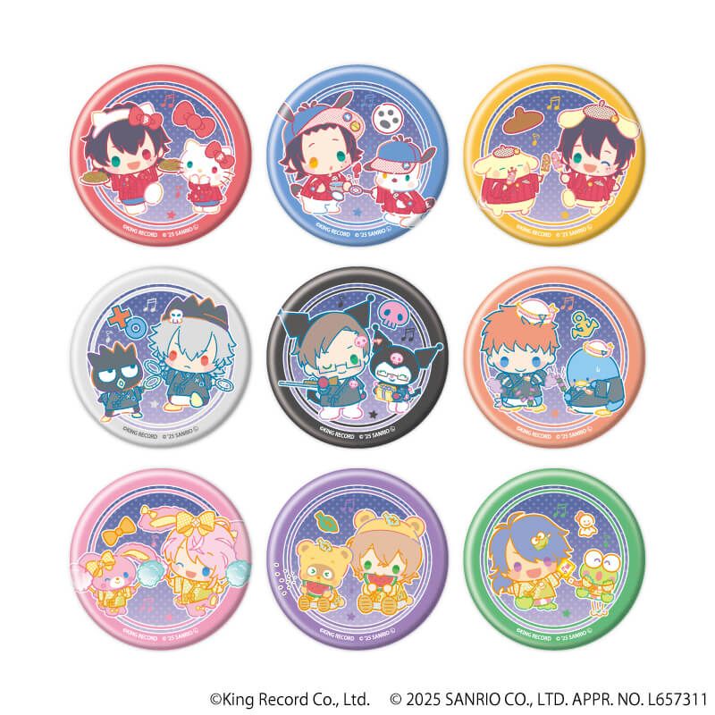 マット加工缶バッジ「ヒプノシスマイク SANRIO NAKAYOKU EDIT」01/コンプリートBOX(全9種)