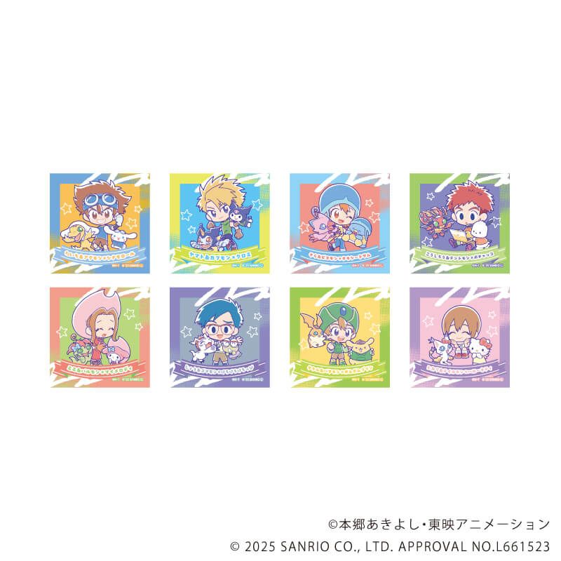 ホログラムステッカー「デジモンアドベンチャー×サンリオキャラクターズ」01/コンプリートセット(全8種)(コラボイラスト)