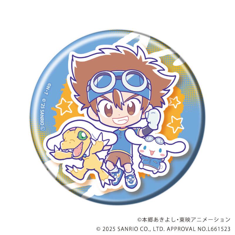 缶バッジ「デジモンアドベンチャー×サンリオキャラクターズ」03/コンプリートセット(全8種)(コラボイラスト)