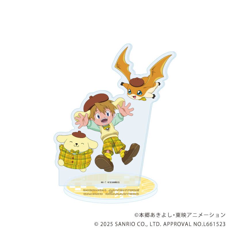 アクリルスタンド「デジモンアドベンチャー×サンリオキャラクターズ」07/高石タケル＆パタモン×ポムポムプリン(コラボイラスト)