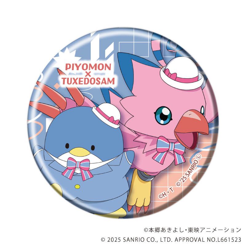 缶バッジ「デジモンアドベンチャー×サンリオキャラクターズ」02/BOX2 コンプリートセット(全8種)(コラボイラスト)