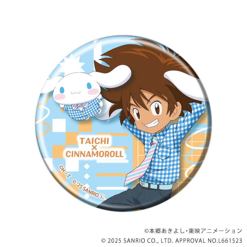 缶バッジ「デジモンアドベンチャー×サンリオキャラクターズ」01/BOX1 コンプリートセット(全8種)(コラボイラスト)