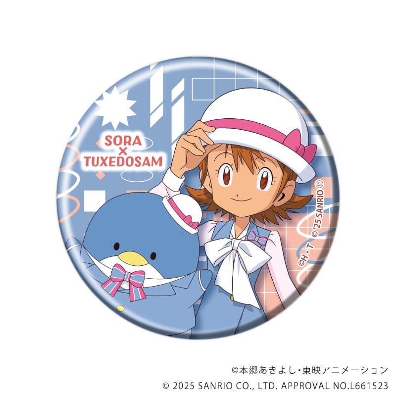 缶バッジ「デジモンアドベンチャー×サンリオキャラクターズ」01/BOX1 コンプリートセット(全8種)(コラボイラスト)