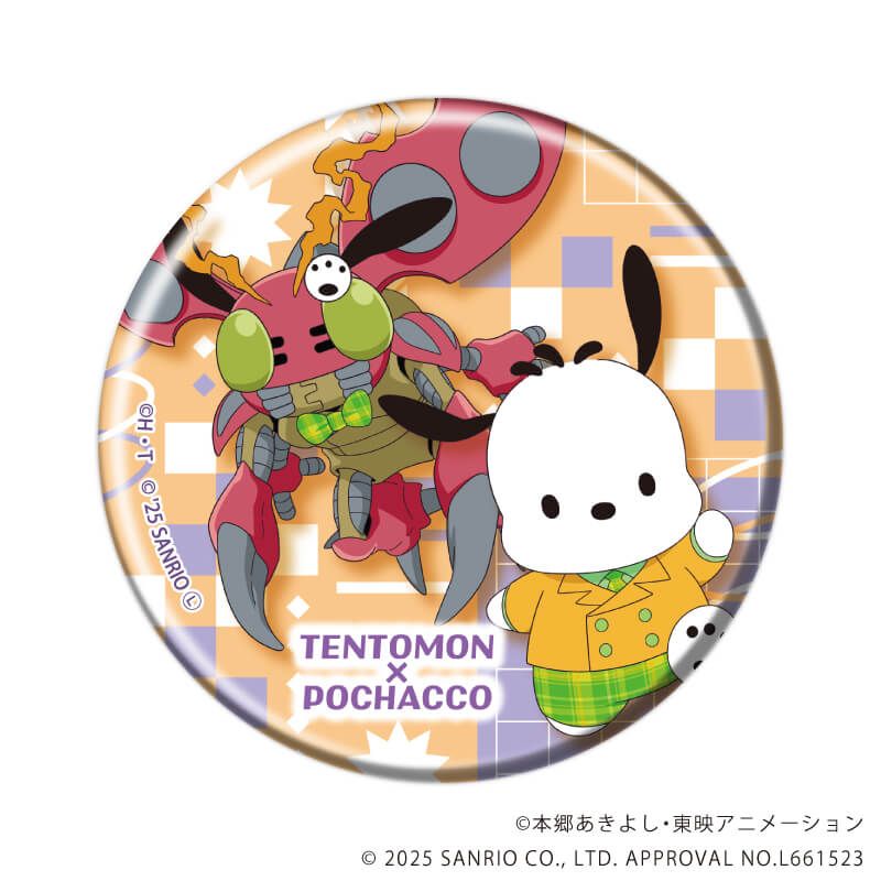 缶バッジ「デジモンアドベンチャー×サンリオキャラクターズ」02/BOX2 ブラインド(8種)(コラボイラスト)