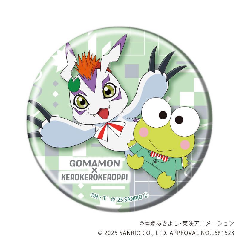 缶バッジ「デジモンアドベンチャー×サンリオキャラクターズ」02/BOX2 ブラインド(8種)(コラボイラスト)