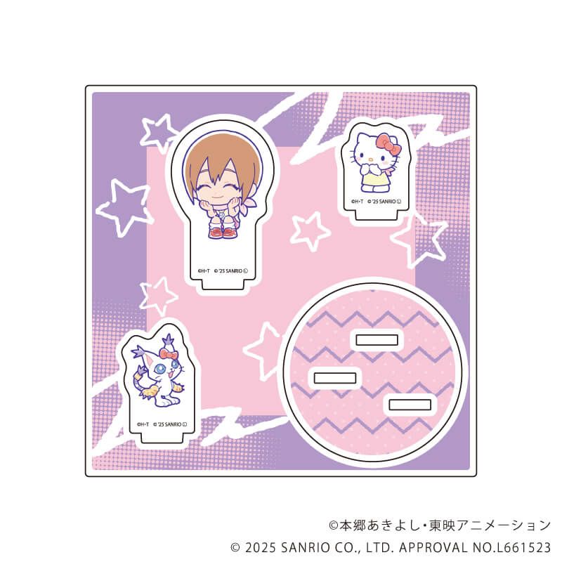 アクリルスタンドプレート「デジモンアドベンチャー×サンリオキャラクターズ」08/八神ヒカリ＆テイルモン×ハローキティ(コラボイラスト)