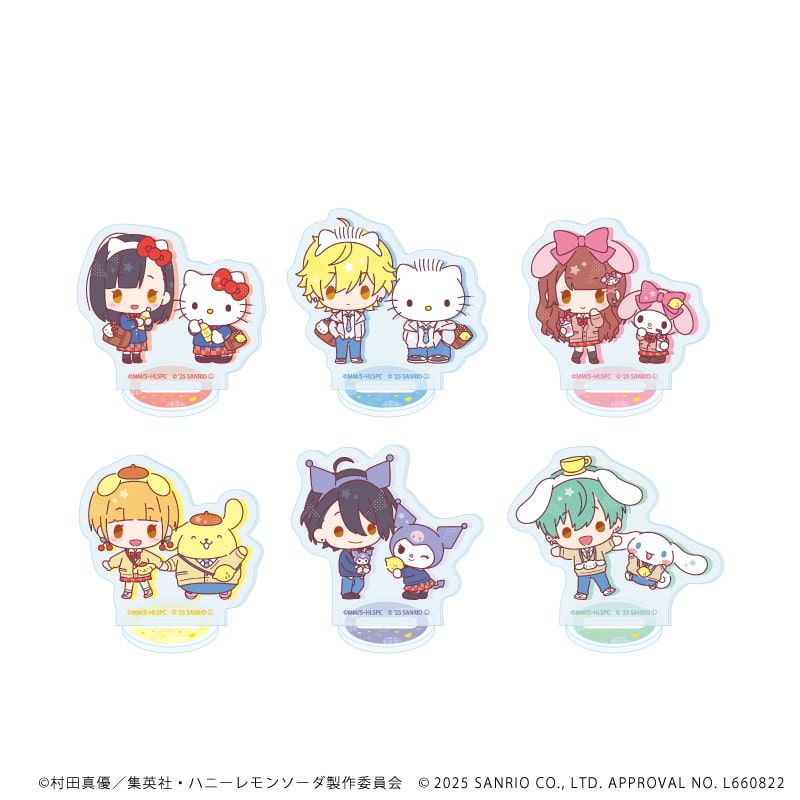 アクリルぷちスタンド「TVアニメ『ハニーレモンソーダ』×サンリオキャラクターズ」01/コンプリートBOX(全6種)(ミニキャライラスト)
