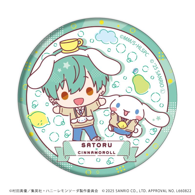 缶バッジ「TVアニメ『ハニーレモンソーダ』×サンリオキャラクターズ」01/コンプリートBOX(全6種)(ミニキャライラスト)