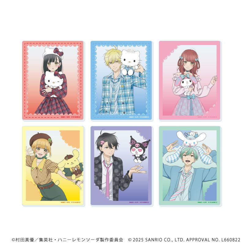 アクリルカード「TVアニメ『ハニーレモンソーダ』×サンリオキャラクターズ」01/コンプリートBOX(全6種)(等身イラスト)