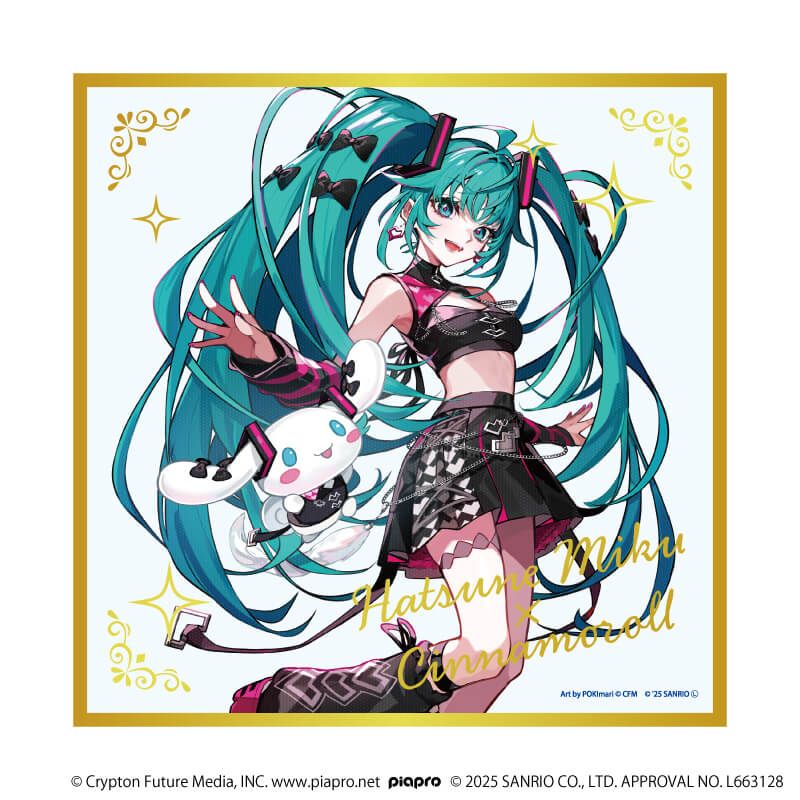 箔入りクリア色紙「初音ミク×シナモロール」02/(コラボイラスト)