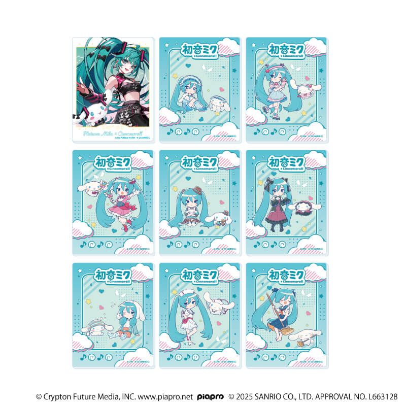 アクリルカード「初音ミク×シナモロール」04/コンプリートセット(全9種)(コラボイラスト)