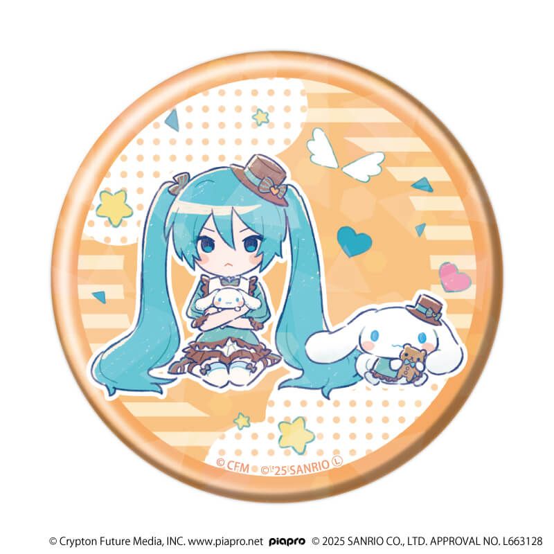 ホログラム缶バッジ(57mm)「初音ミク×シナモロール」03/ブラインド(9種)(コラボイラスト)