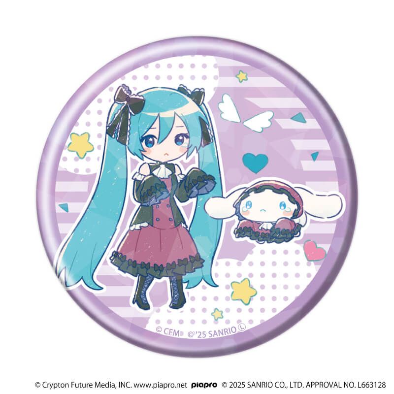 ホログラム缶バッジ(57mm)「初音ミク×シナモロール」03/ブラインド(9種)(コラボイラスト)