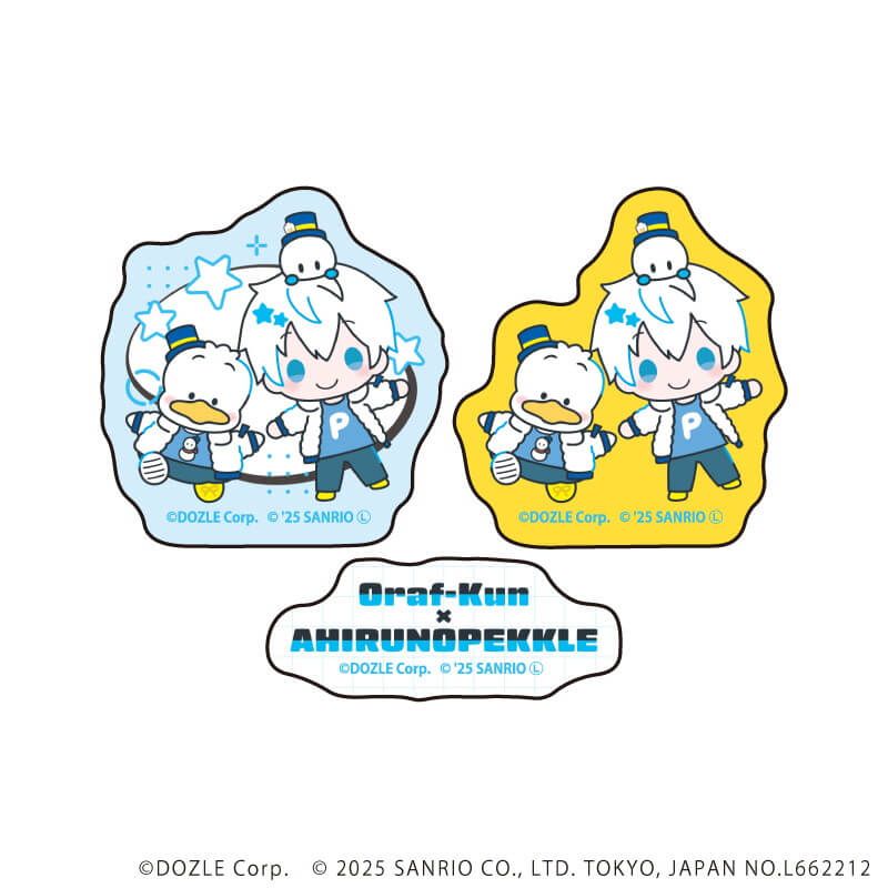 ぷくぷくステッカー「ドズル社×はぴだんぶい」04/おらふくん×あひるのペックル(コラボイラスト)