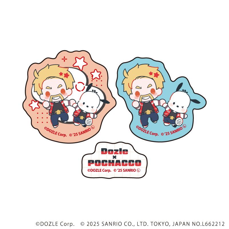 ぷくぷくステッカー「ドズル社×はぴだんぶい」01/ドズル×ポチャッコ(コラボイラスト)