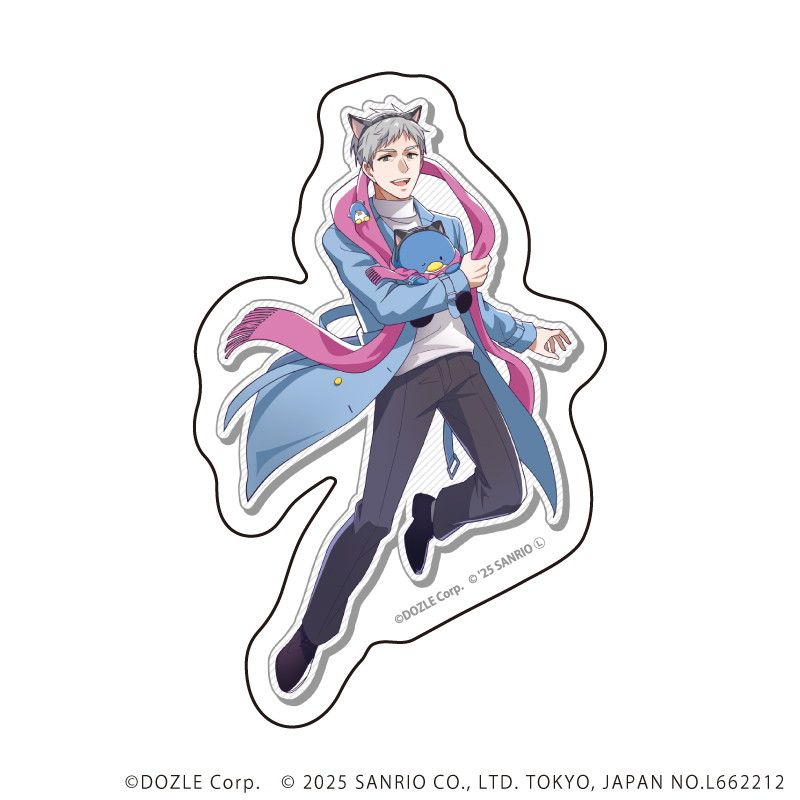 ダイカットステッカー「ドズル社×はぴだんぶい」06/ネコおじ×タキシードサム(コラボイラスト)