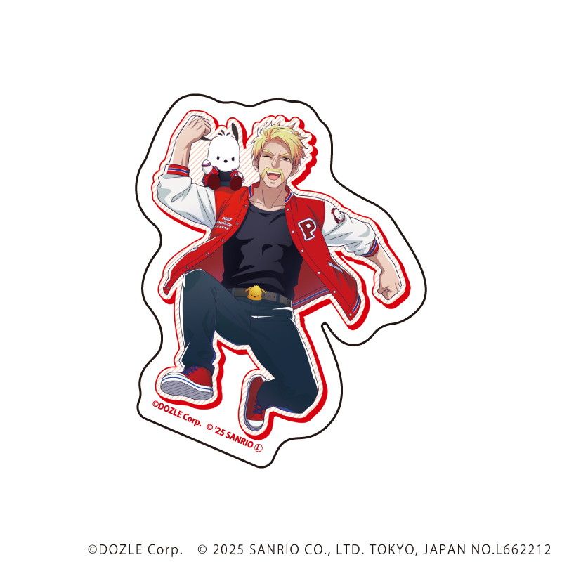 ダイカットステッカー「ドズル社×はぴだんぶい」01/ドズル×ポチャッコ(コラボイラスト)