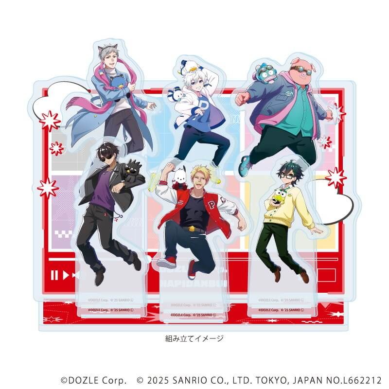 プレミアム アクリルジオラマプレート「ドズル社×はぴだんぶい」01/集合デザイン(コラボイラスト)
