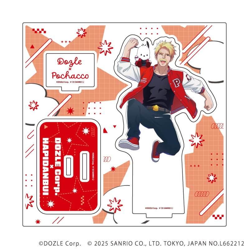 アクリルスタンドプレート「ドズル社×はぴだんぶい」01/ドズル×ポチャッコ(コラボイラスト)