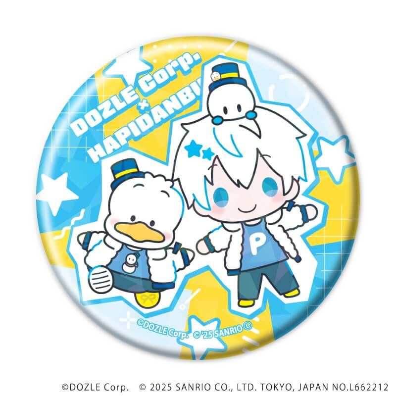 ホログラム缶バッジ(57mm)「ドズル社×はぴだんぶい」02/ブラインド(6種)(コラボイラスト)