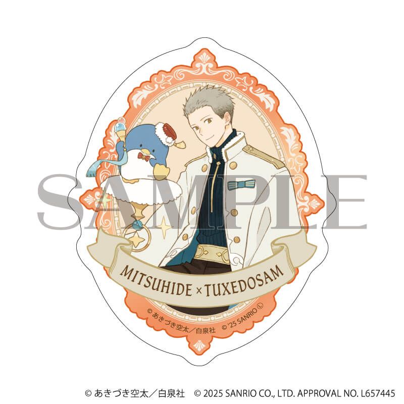 ダイカットスマホステッカー「赤髪の白雪姫×サンリオキャラクターズ」03/ミツヒデ×タキシードサム(コラボイラスト)