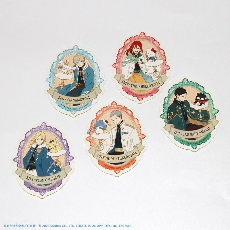 ダイカットスマホステッカー「赤髪の白雪姫×サンリオキャラクターズ」02/ゼン×シナモロール(コラボイラスト)