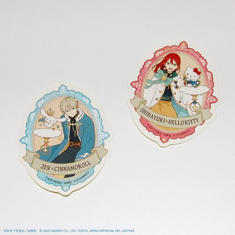 ダイカットスマホステッカー「赤髪の白雪姫×サンリオキャラクターズ」02/ゼン×シナモロール(コラボイラスト)