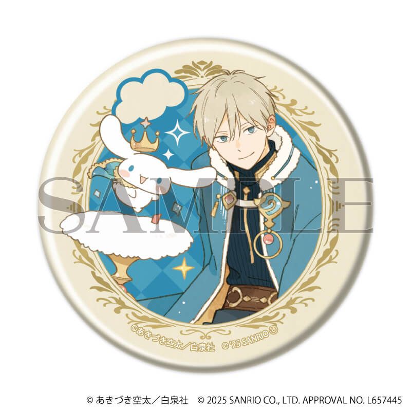 マット加工缶バッジ(57mm)「赤髪の白雪姫×サンリオキャラクターズ」01/ブラインド(5種)(コラボイラスト)