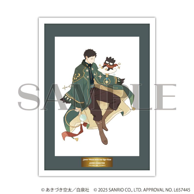 高精細複製原画（額付き）「赤髪の白雪姫×サンリオキャラクターズ」05/オビ×バッドばつ丸(コラボイラスト)