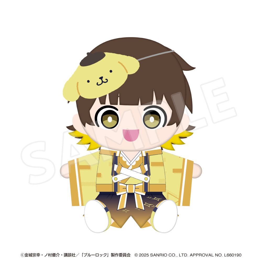 「ブルーロック×サンリオキャラクターズ」ぬいぐるみ 蜂楽廻×ポムポムプリン