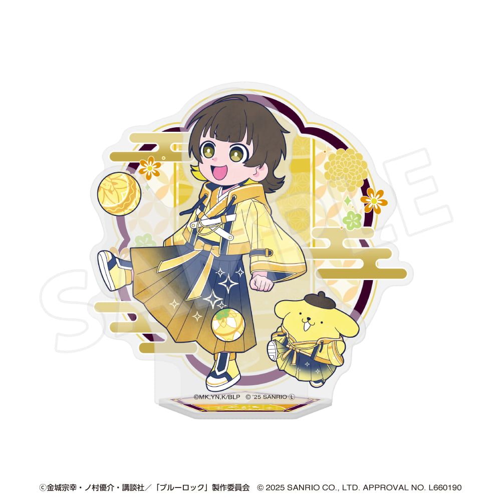 「ブルーロック×サンリオキャラクターズ 」 背景付きアクリルスタンド 蜂楽廻×ポムポムプリン