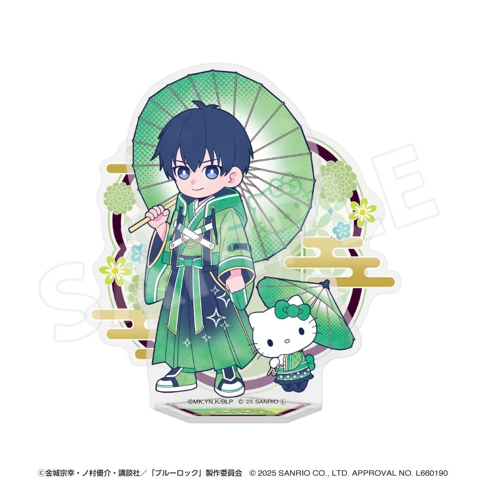 「ブルーロック×サンリオキャラクターズ 」 背景付きアクリルスタンド 潔世一×ハローキティ