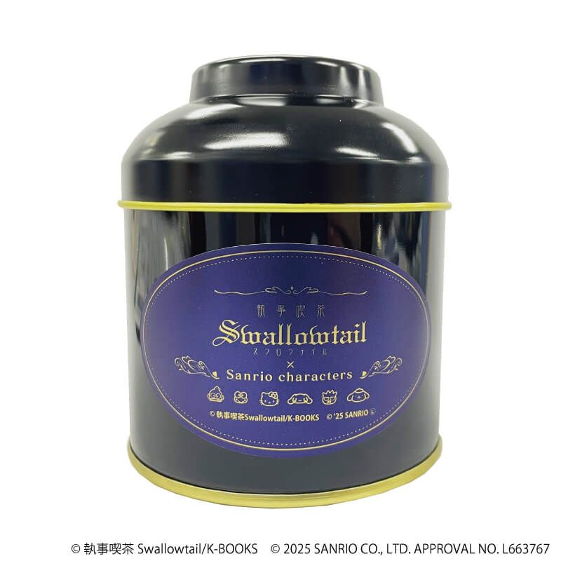 紅茶缶(ミニフォト付き)「執事喫茶スワロウテイル×サンリオキャラクターズ」01/集合デザイン