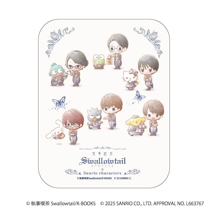 クッキー缶(ミニフォト付き)「執事喫茶スワロウテイル×サンリオキャラクターズ」02/隈川×けろけろけろっぴ