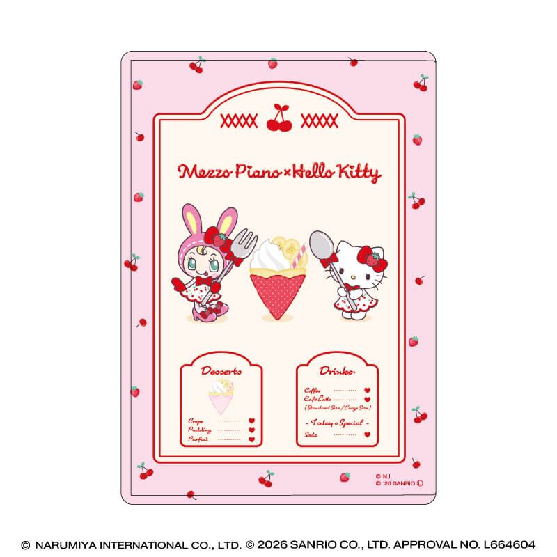キャラクリアケース「メゾピアノ×ハローキティ」01/パターンA(コラボイラスト)