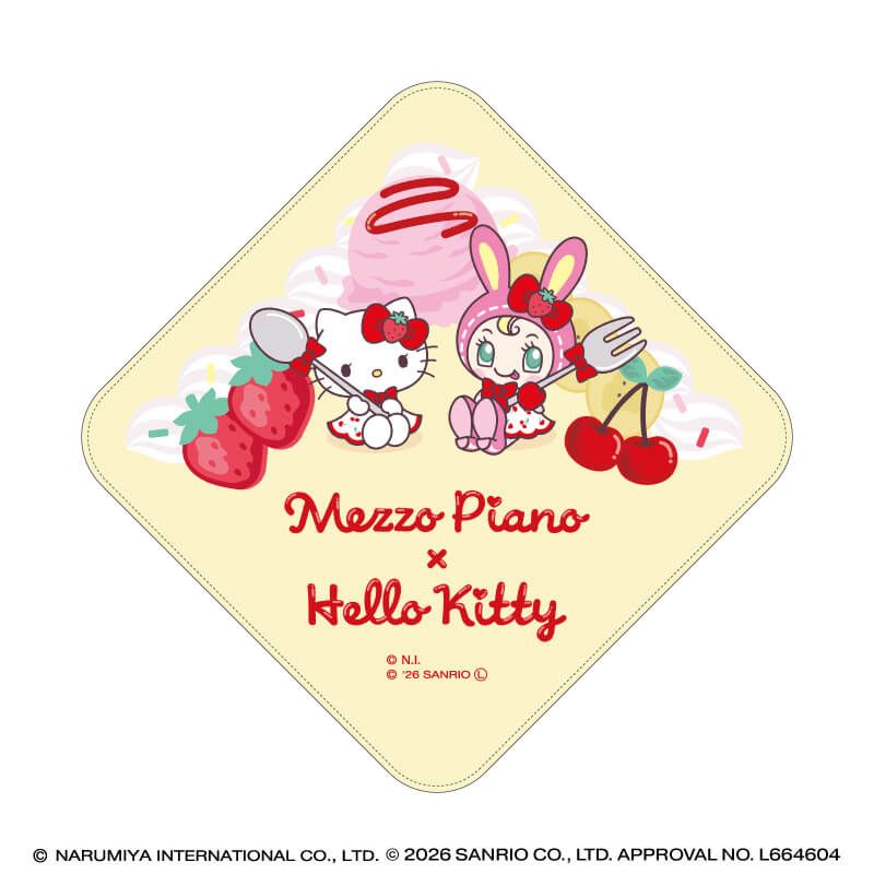 ハンドタオル「メゾピアノ×ハローキティ」01/(コラボイラスト)