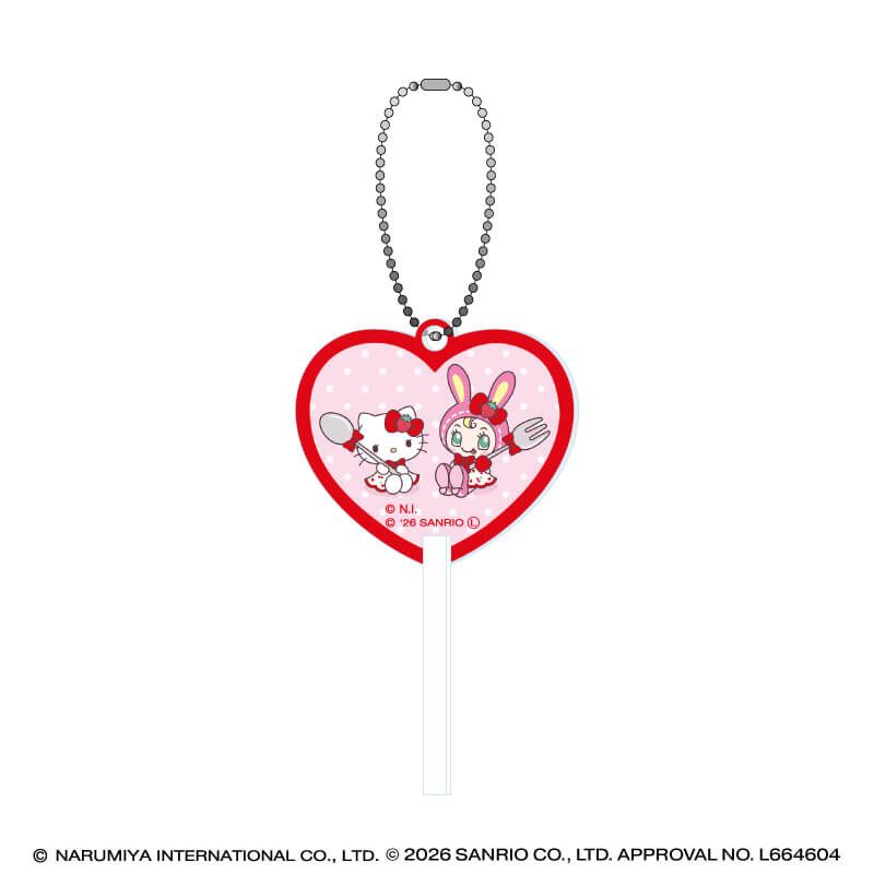 キャンディ型アクリルキーホルダー「メゾピアノ×ハローキティ」02/パターンB(コラボイラスト)