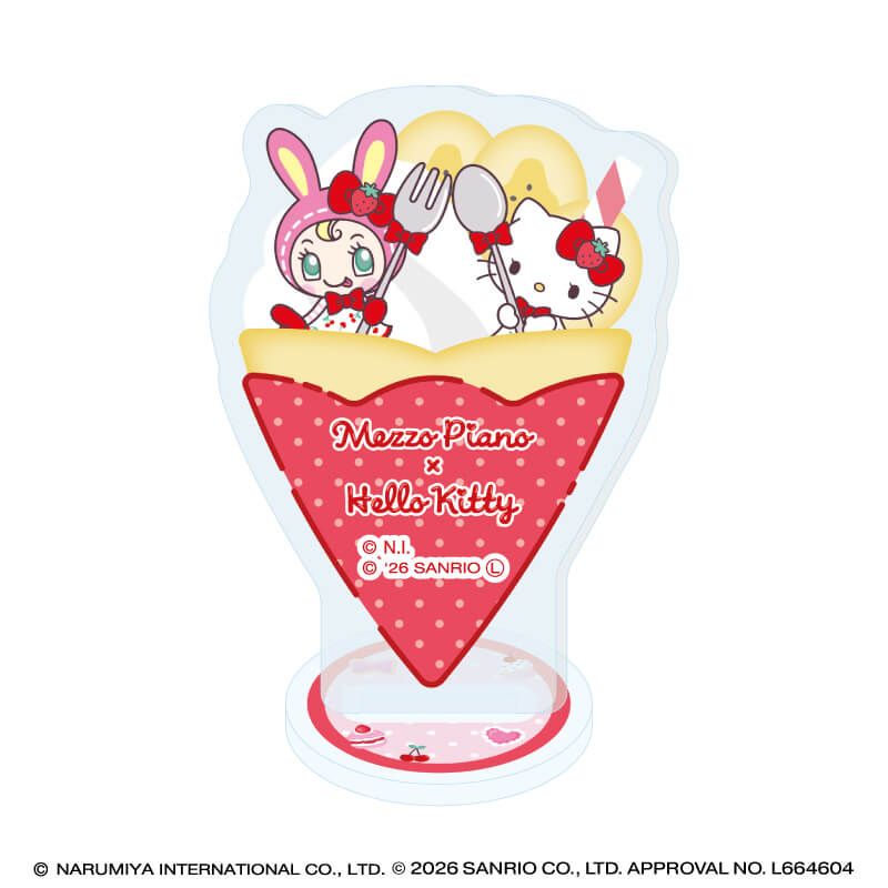 アクリルぷちスタンド「メゾピアノ×ハローキティ」01/ブラインド(6種)(コラボイラスト)