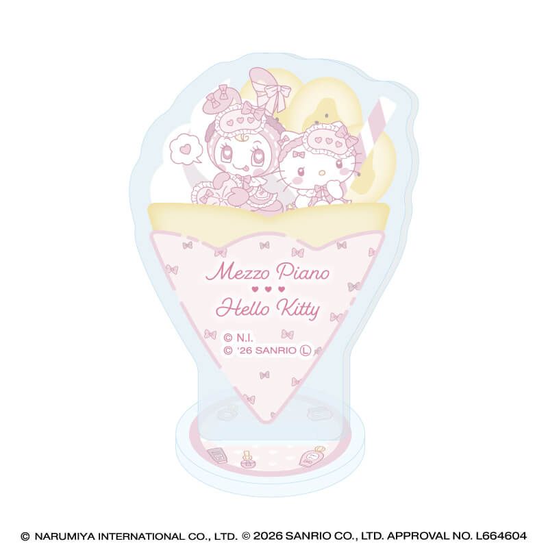 アクリルぷちスタンド「メゾピアノ×ハローキティ」01/ブラインド(6種)(コラボイラスト)