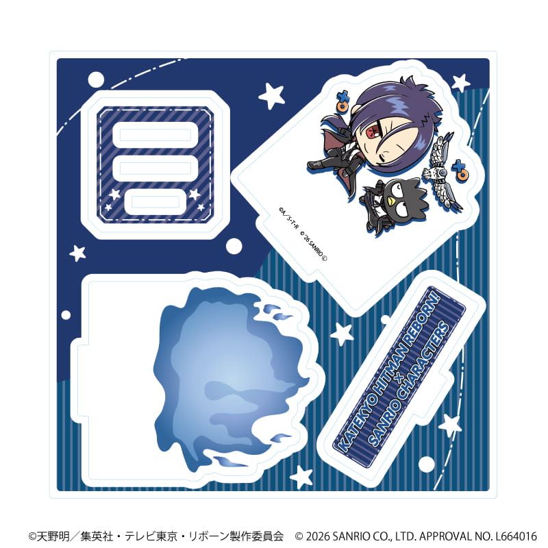 アクリルスタンドプレート「家庭教師ヒットマンREBORN!×SANRIO CHARACTERS」06/六道骸×バッドばつ丸(コラボイラスト)