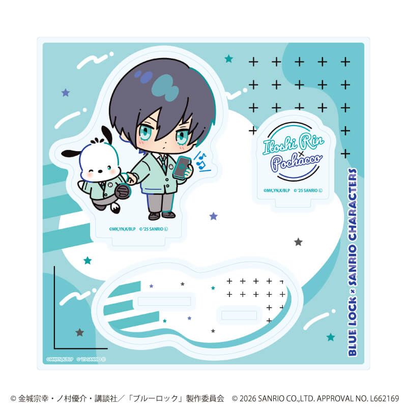 アクリルスタンドプレート「TVアニメ『ブルーロック』×サンリオキャラクターズ」02/糸師 凛×ポチャッコ(コラボイラスト)