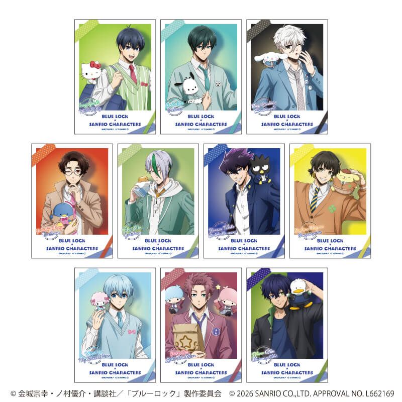ミニブロマイド「TVアニメ『ブルーロック』×サンリオキャラクターズ」02/コンプリートセット(全10種)(コラボイラスト)