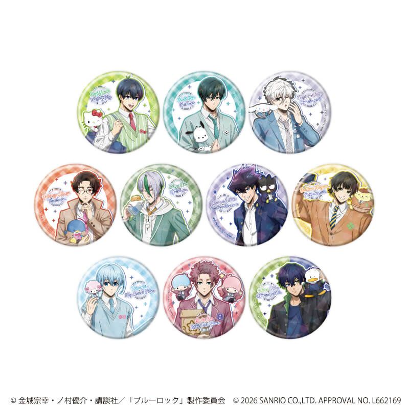 ホログラム缶バッジ(57mm)「TVアニメ『ブルーロック』×サンリオキャラクターズ」03/コンプリートセット(全10種)(コラボイラスト)