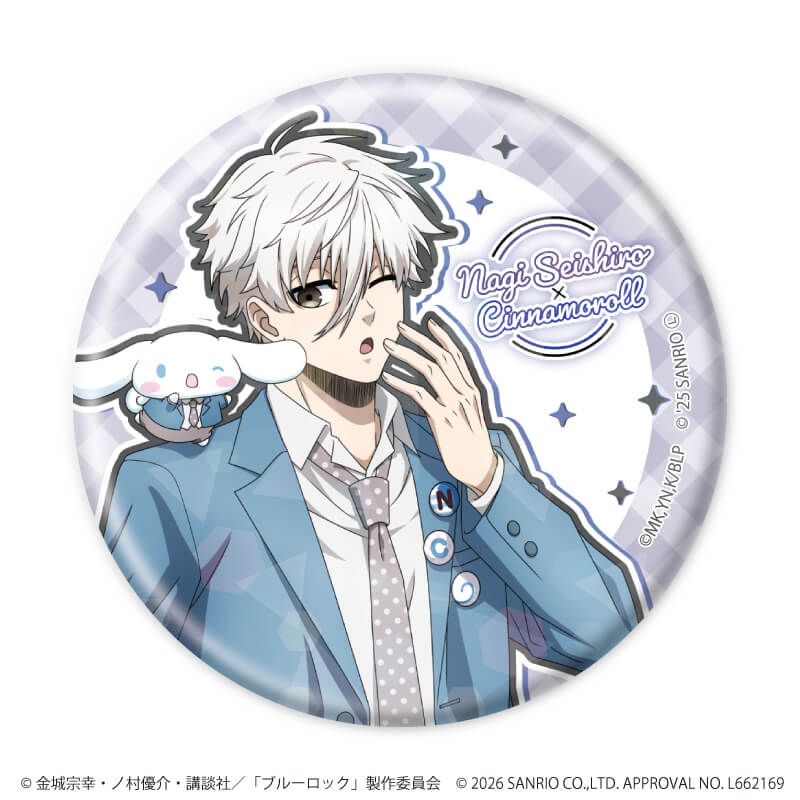 ホログラム缶バッジ(57mm)「TVアニメ『ブルーロック』×サンリオキャラクターズ」03/コンプリートセット(全10種)(コラボイラスト)