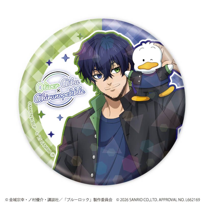ホログラム缶バッジ(57mm)「TVアニメ『ブルーロック』×サンリオキャラクターズ」03/コンプリートセット(全10種)(コラボイラスト)