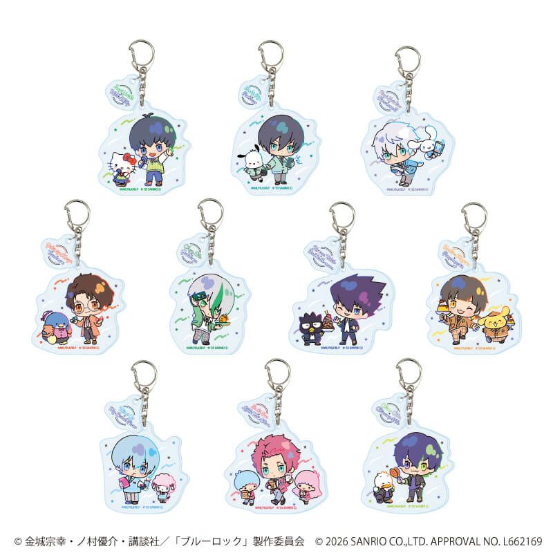 パーツ付きアクリルキーホルダー「TVアニメ『ブルーロック』×サンリオキャラクターズ」09/ブラインド(10種)(コラボイラスト)
