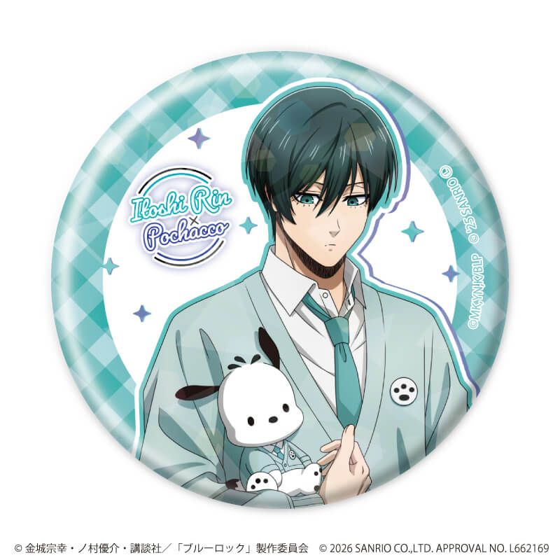 ホログラム缶バッジ(57mm)「TVアニメ『ブルーロック』×サンリオキャラクターズ」03/ブラインド(10種)(コラボイラスト)