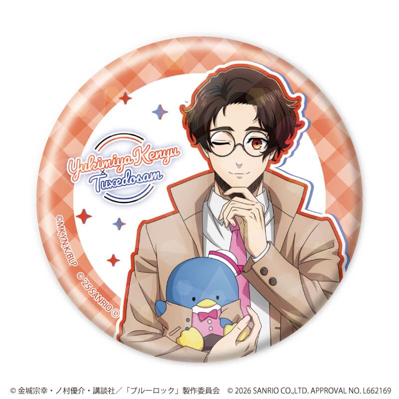 ホログラム缶バッジ(57mm)「TVアニメ『ブルーロック』×サンリオキャラクターズ」03/ブラインド(10種)(コラボイラスト)